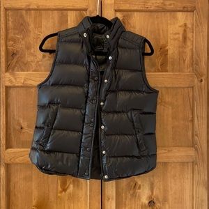 J. Crew black puffer vest, size small